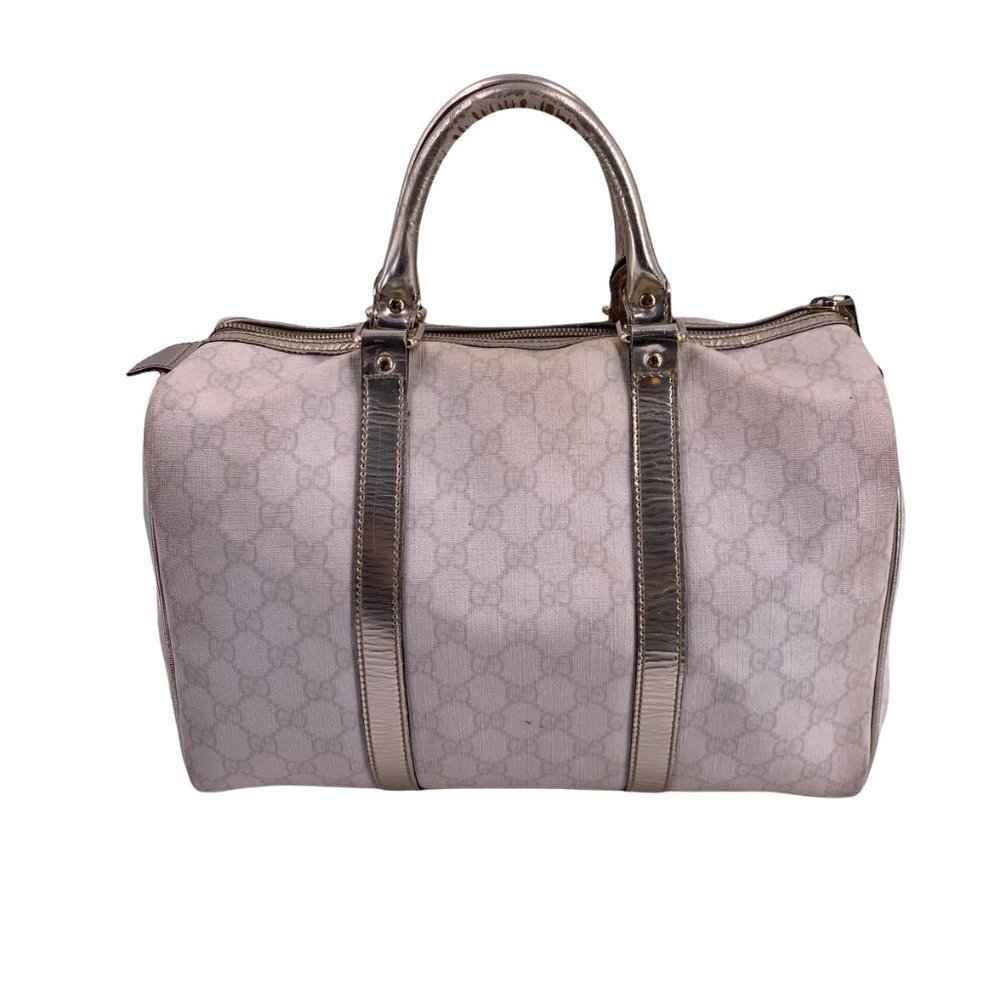 Authentic Vintage GUCCI Joy Boston Ivory & Gold GG Coated Canvas Medium Satchel - Picture 5 of 15